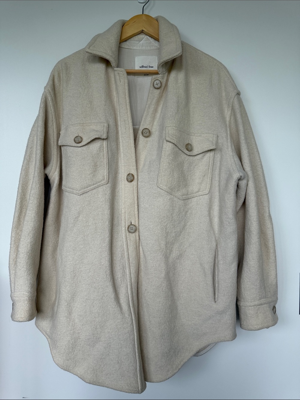 Wilfred Cream Button-Front Utility Shacket